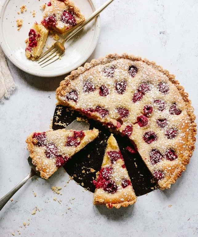 Raspberry Pie with Almond Crust