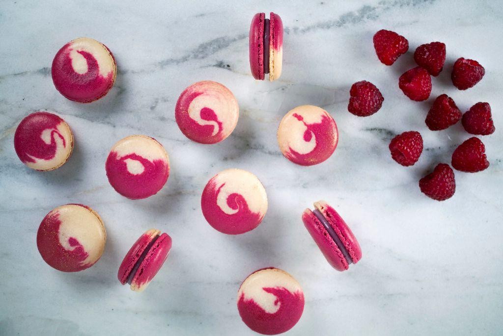 Raspberry Swirl Macaroons