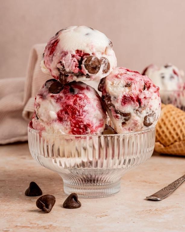 Raspberry White Chocolate Cottage Cheese Ice Cream