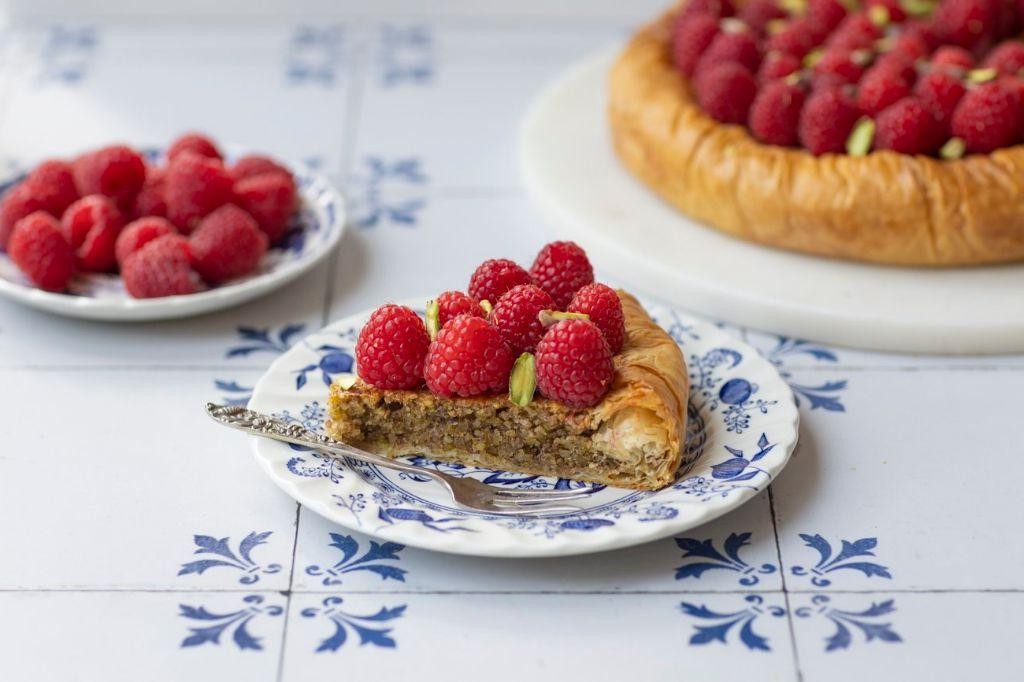 Raspberry and Almond Phyllo Dough Breakfast Tart