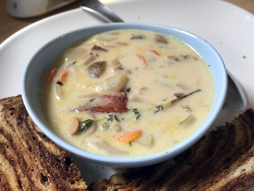 Razor Clam and Mushroom Soup
