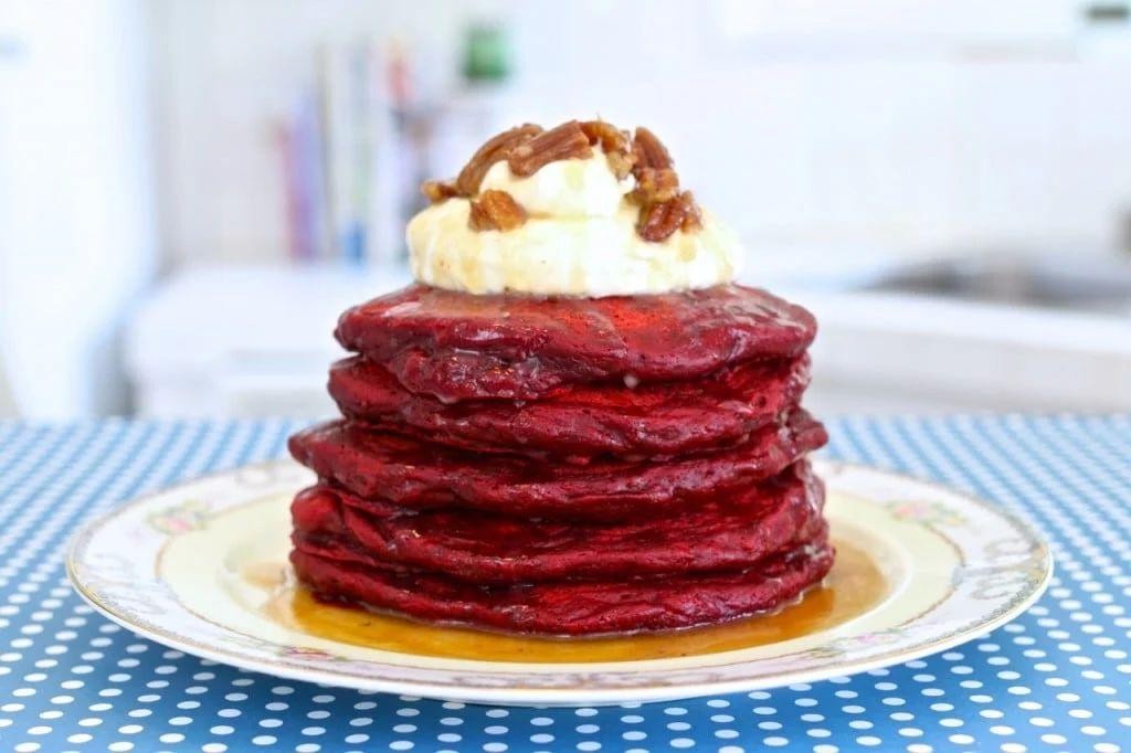 Red Velvet Buttermilk Pancakes