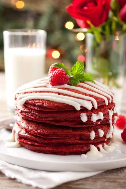 Red Velvet Souffle Pancakes