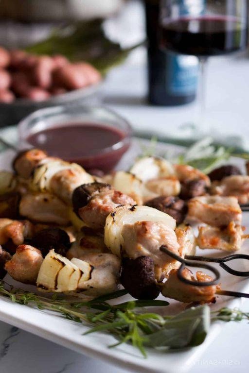 Red Wine Chicken Skewers