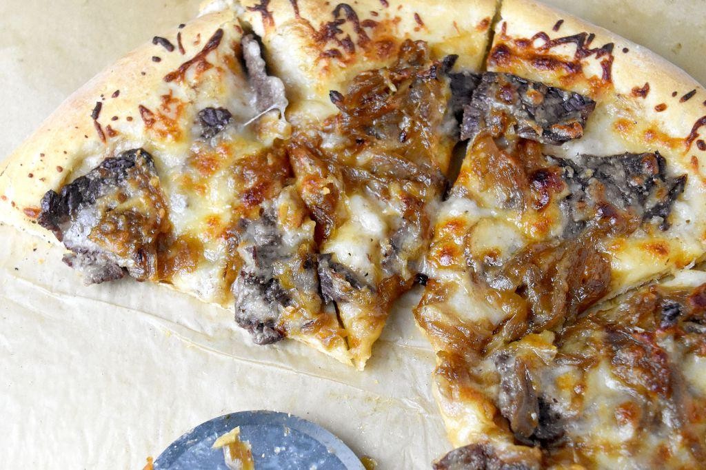 Ribeye Steak Pizza with Caramelized Onions