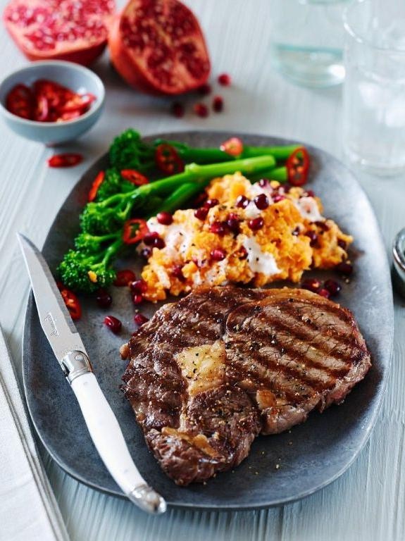 Ribeye Steak and Sweet Potato Mash