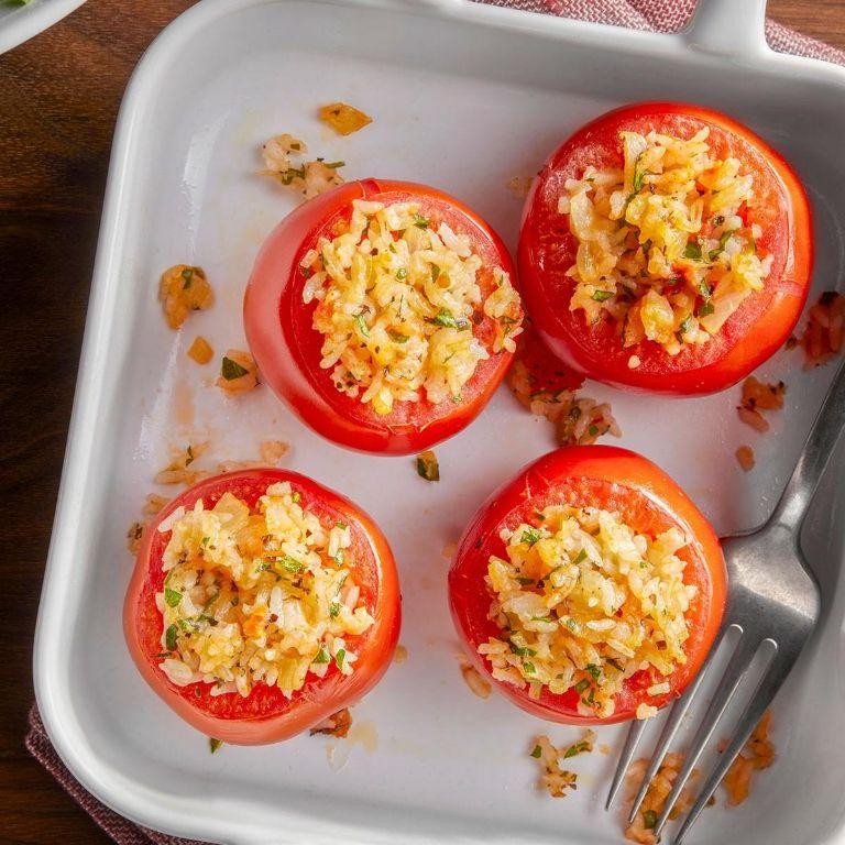 Rice and Cheese Stuffed Tomatoes