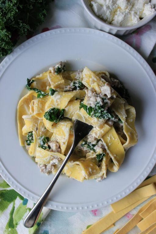 Ricotta Pasta with Sausage and Kale