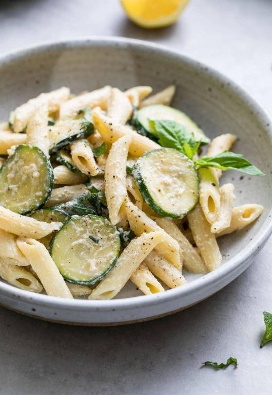 Ricotta Pasta with Zucchini and Mint