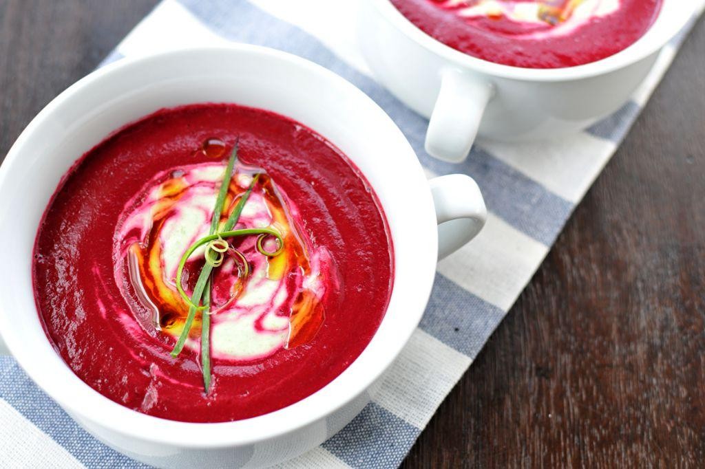 Roasted Beet and Garlic Soup