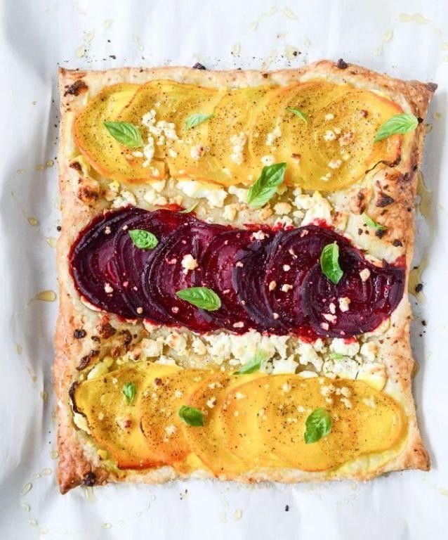 Roasted Beet and Honey Goat Cheese Tart