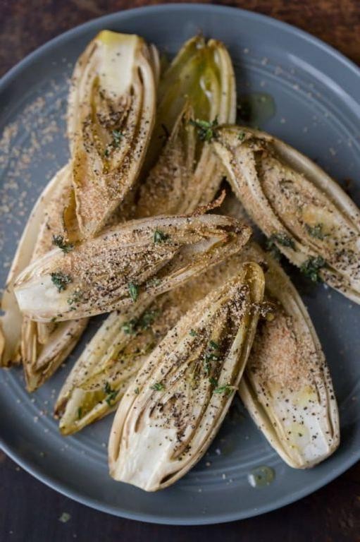Roasted Belgian Endive with Garlic and Thyme