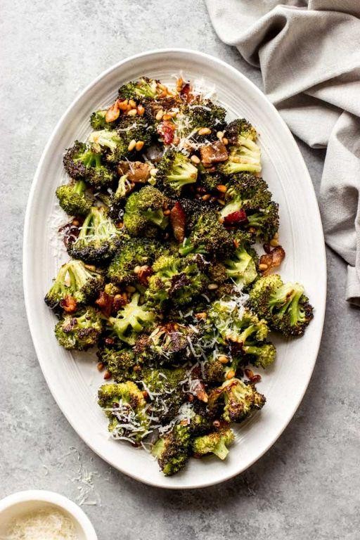 Roasted Broccoli with Bacon Bits