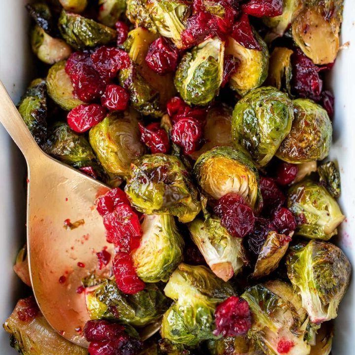 Roasted Brussels Sprouts with Cranberries
