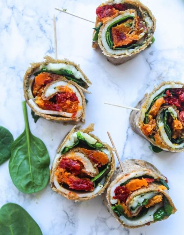 Roasted Butternut Squash and Spinach Veggie Wrap