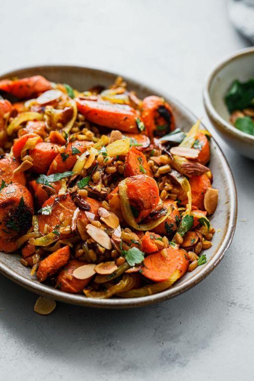 Roasted Carrot and Farro Salad