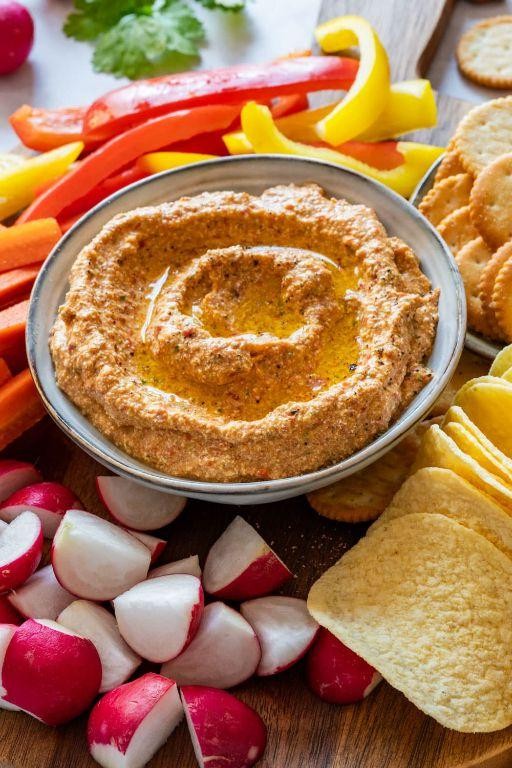 Roasted Red Pepper Cottage Cheese Dip