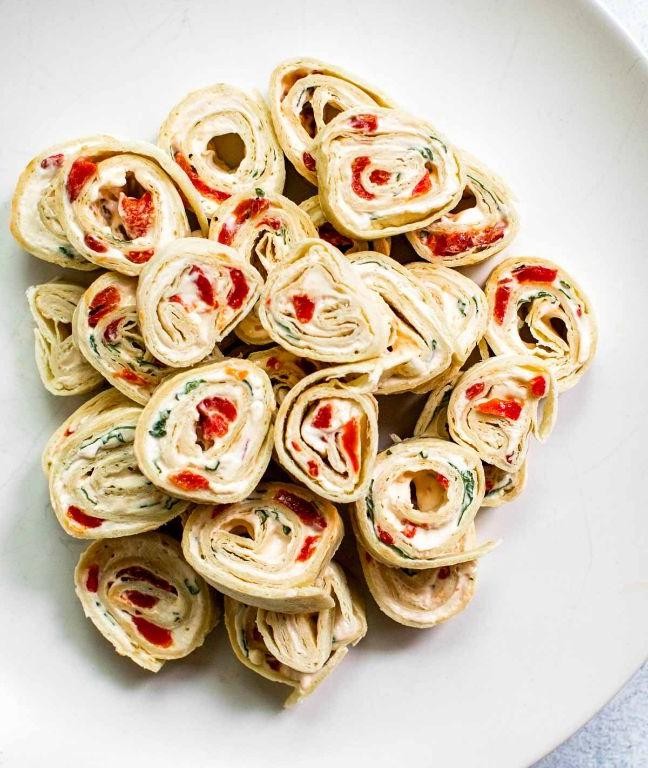 Roasted Red Pepper and Goat Cheese Pinwheels