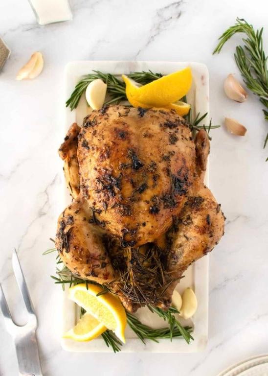 Roasted Silkie Chicken with Garlic and Rosemary