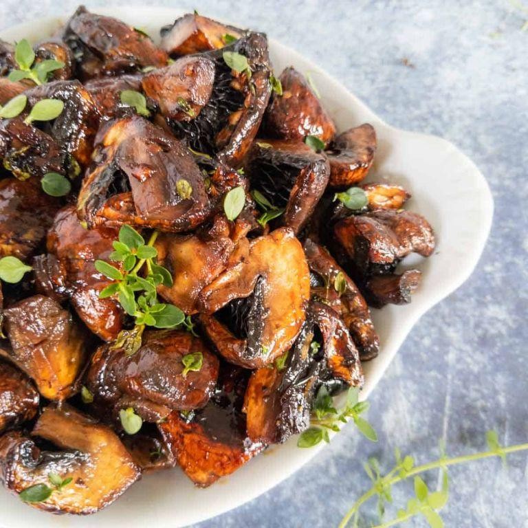 Roasted Trumpet Mushrooms with Balsamic Glaze