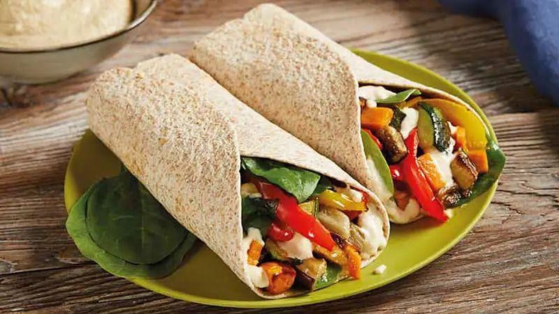 Roasted Veggie and Hummus Wrap