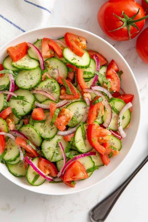 Roma Tomato and Cucumber Salad