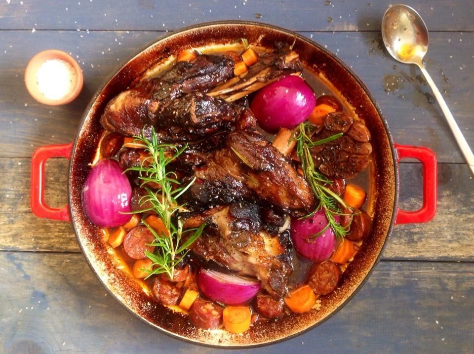 Romertopf Lamb Shanks with Garlic and Rosemary