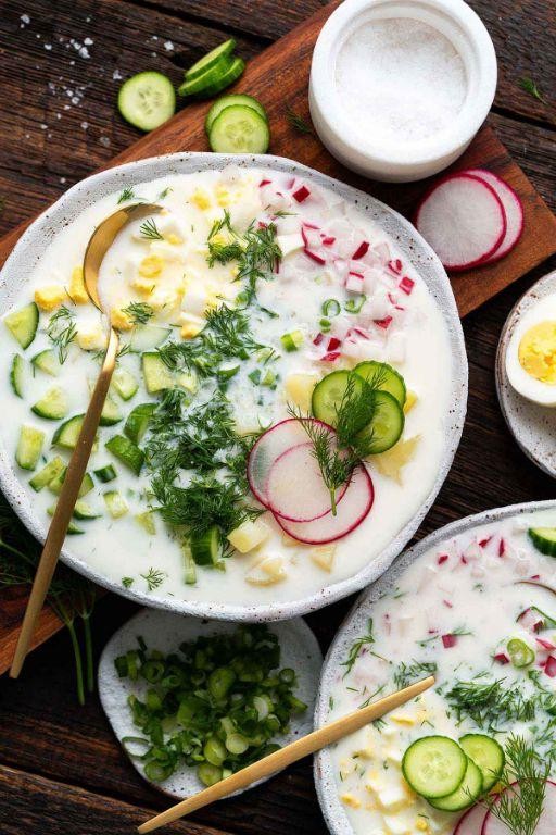 Russian Kale and Cucumber Okroshka