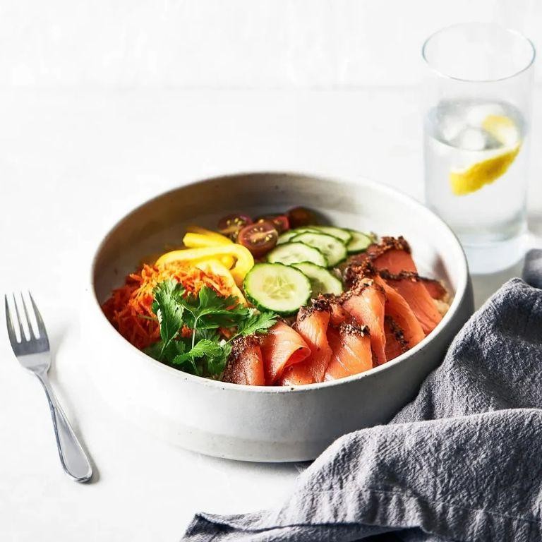 Rye and Smoked Salmon Grain Bowl