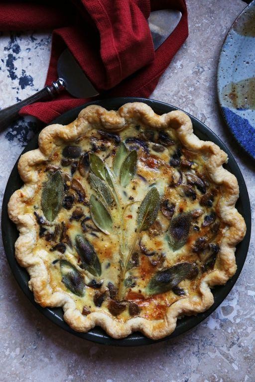 Sage and Mushroom Quiche