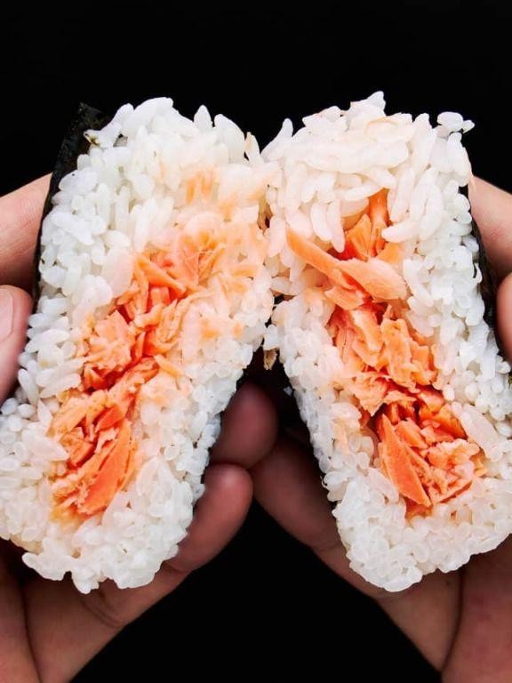 Salmon Onigiri with Fish Flakes