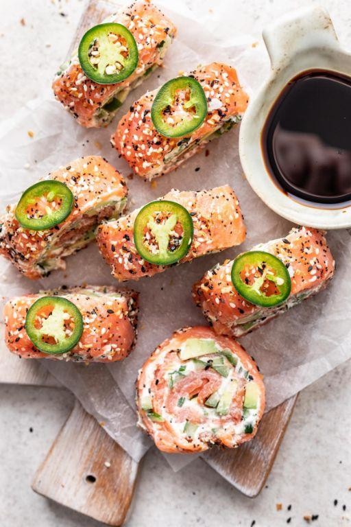 Salmon and Cream Cheese Roll-Ups