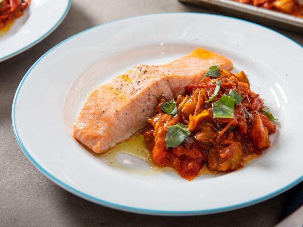 Salmon and Eggplant Parmesan