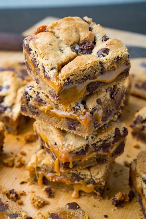 Salted Caramel Chocolate Chip Bars