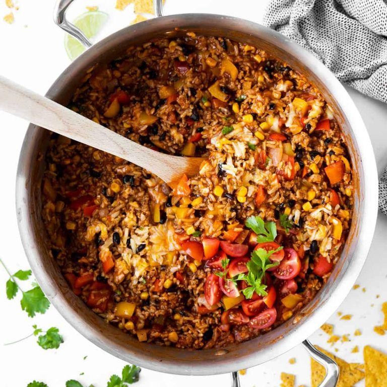 Savory Beef and Rice a Roni Skillet