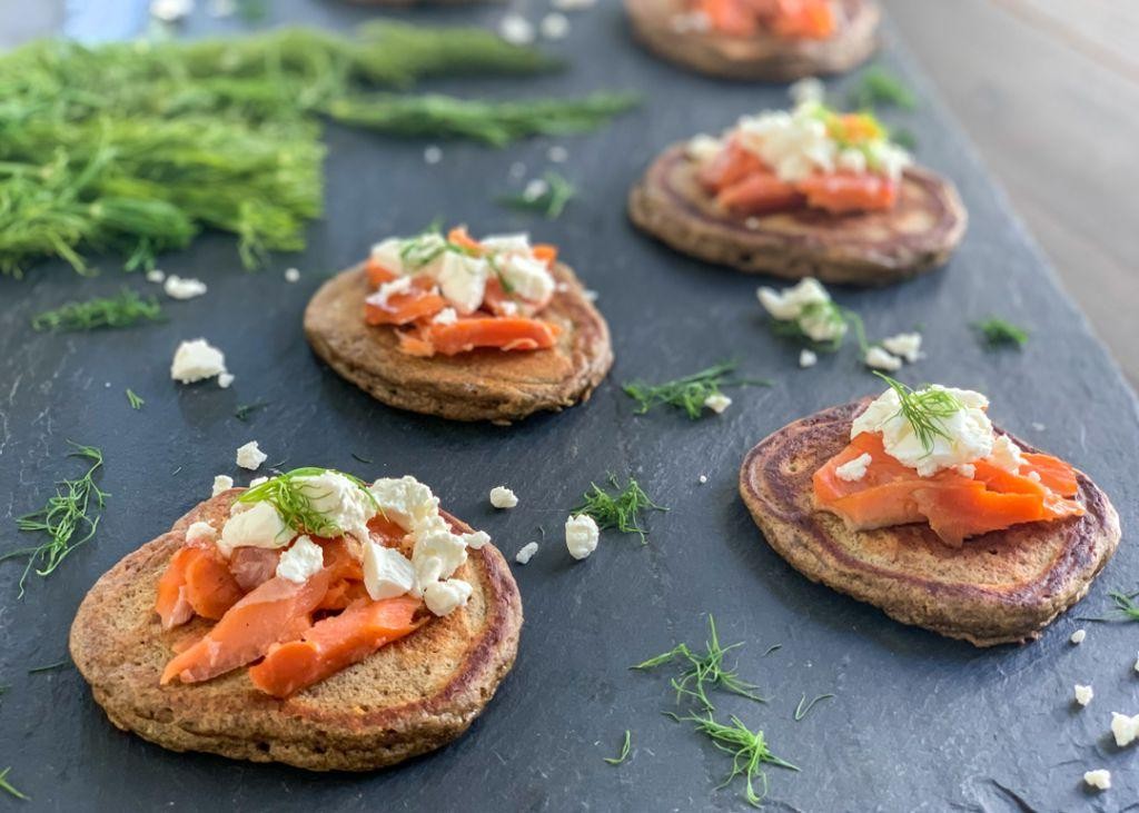 Savory Buckwheat Pancakes with Smoked Salmon