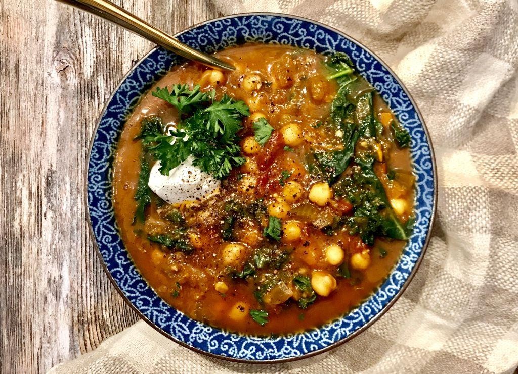 Savory Crockpot Sweet Potato and Kale Stew