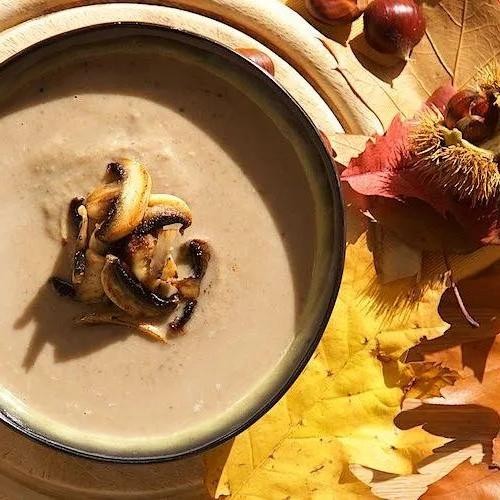 Savory Water Chestnut and Mushroom Soup