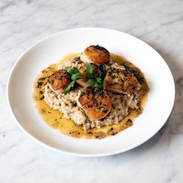Scallop and Mushroom Risotto with Brown Rice