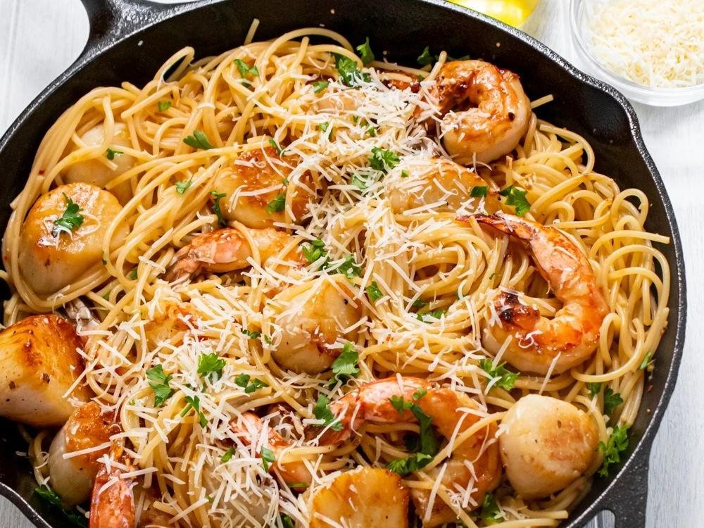 Scallop and Shrimp Scampi
