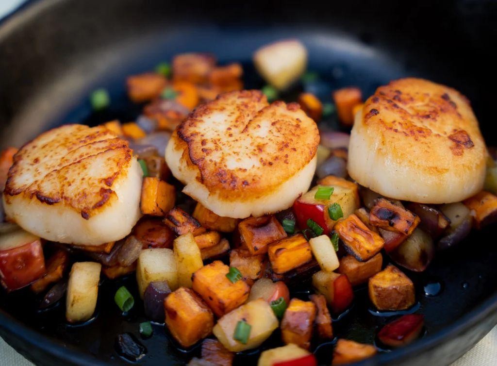 Scallop and Sweet Potato Hash