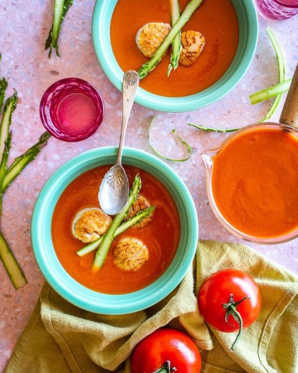 Scallop and Tomato Basil Soup