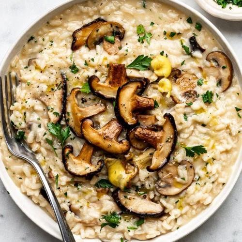 Scungilli and Mushroom Risotto