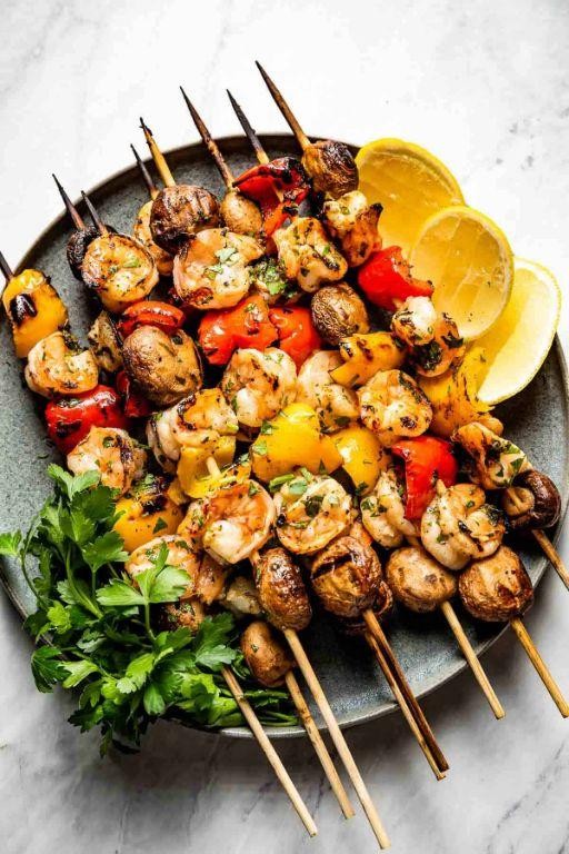 Sea Trout and Shrimp Kebabs
