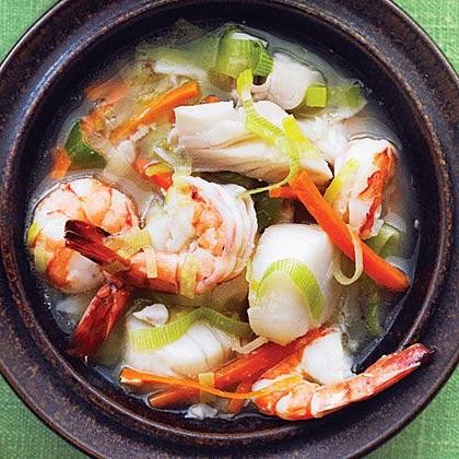 Seafood Miso Soup with Shrimp and Scallops