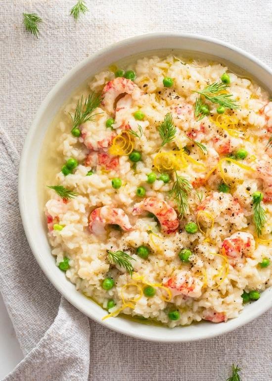 Seafood Risotto with Parmesan and Peas