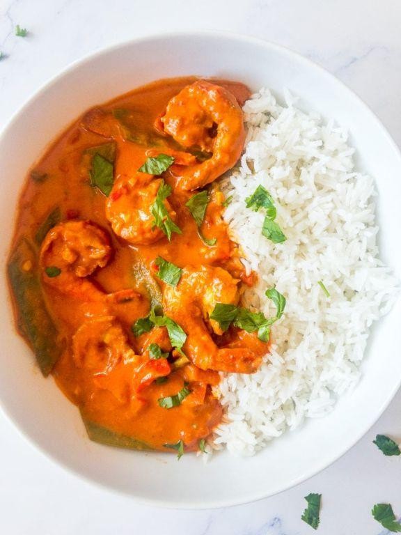 Shrimp Francais Curry with Basmati Rice