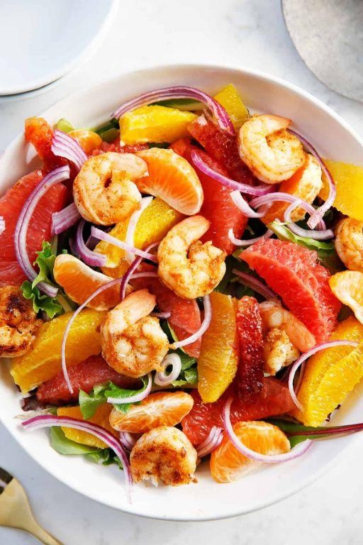 Shrimp Francais Salad with Citrus Dressing