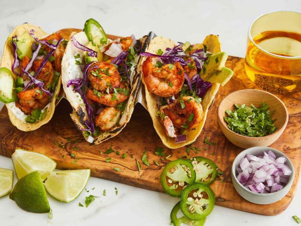 Shrimp Tacos with Cilantro Lime Crema