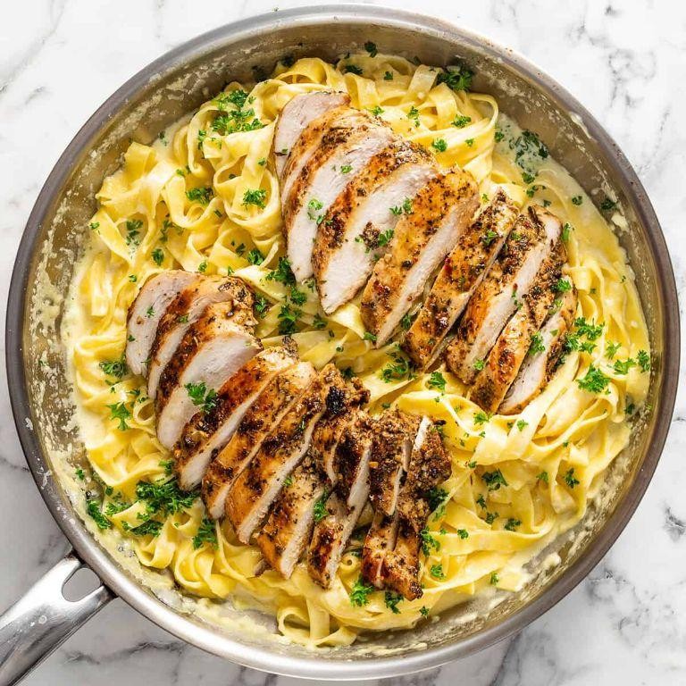 Silkie Chicken Pasta with Creamy Alfredo Sauce